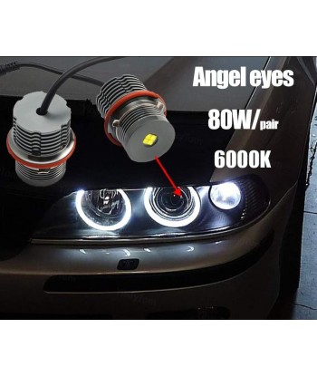 Pakiet Angel Eyes LED 80W BMW Seria 1/5/6/X E87 E39 M5 E60 E61 E63 E64 M6 E65 E66 E83 X3 E53 X5 (2000-2008) votre restaurant rapide dans 