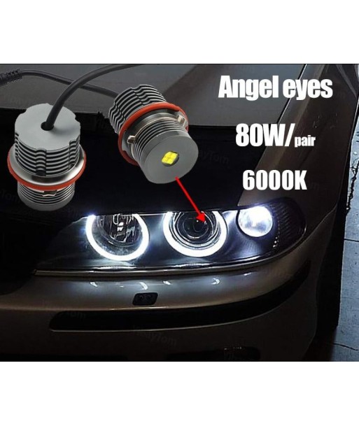 Pakiet Angel Eyes LED 80W BMW Seria 1/5/6/X E87 E39 M5 E60 E61 E63 E64 M6 E65 E66 E83 X3 E53 X5 (2000-2008) votre restaurant rapide dans 