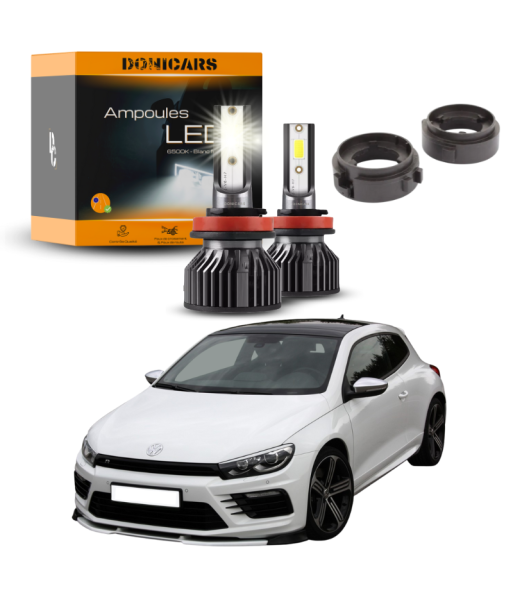 Pakiet żarówek LED H7 + Adaptery Volkswagen VW Scirocco 3 (2008 do 2017) votre restaurant rapide dans 