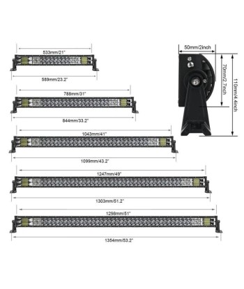 Listwa LED 4x4, ciężarówka, quad i samochód - rampa LED dużej mocy i dalekiego zasięgu Paris Déstockage Promo