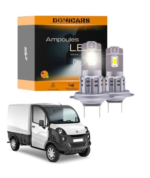 Pack Ampoules LED H7 pour Aixam Mega (2003 à 2013) "Type Halogène" 80W - Phares Avants Aixam Economisez 