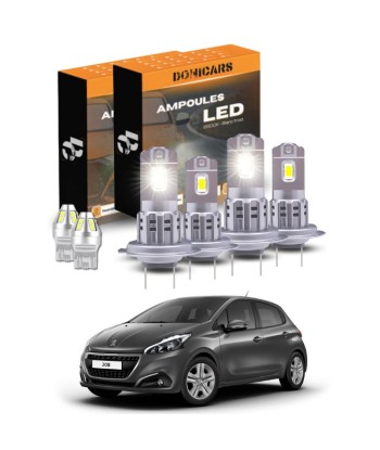 Pack Ampoules LED Complet Peugeot 208 (2012 à 2019) - Feux de Position, Feux de Croisement + Feux de Route votre restaurant rapide dans 