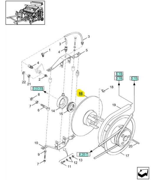 FLASQUE DE VARIATEUR BAS CONSTANT, NHF 84043546 Par le système avancé 